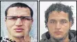  ??  ?? German authoritie­s released these two photos of attack suspect Anis Amri.