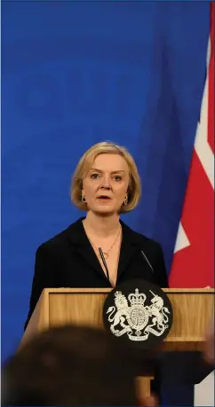  ?? ?? PM Truss signalled right from the start of her tenure as PM that she intended to run roughshod over the Treasury