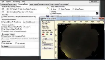  ??  ?? PIPP also allows you to adjust gain and gamma – in this case for an all-sky timelapse