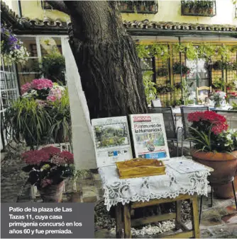  ??  ?? Patio de la plaza de Las Tazas 11, cuya casa primigenia concursó en los años 60 y fue premiada.