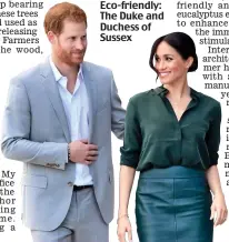  ??  ?? Eco-friendly: The Duke and Duchess of Sussex