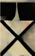  ??  ?? Above ‘Cross’ (1959), enamel on hardboard.