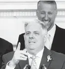  ?? BARBARA HADDOCK TAYLOR/BALTIMORE SUN ?? Gov. Larry Hogan announces the formation of his Regulatory Reform Commission during a news conference.