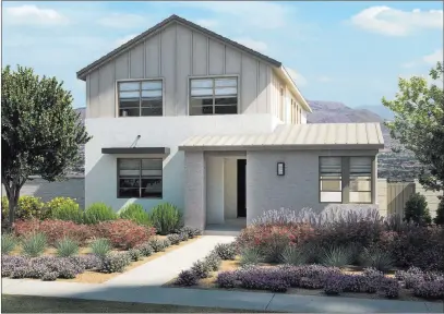  ?? Pardee Homes ?? An artist’s rendering shows Pardee Homes’ Strada Plan 1-B model home, which is offered at Strada at Pivot in the Green Valley area.