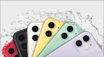  ??  ?? The iPhone 11 is available in six different colours.