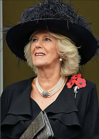  ??  ?? Paying her respects: The Duchess of Cornwall honours the Fallen