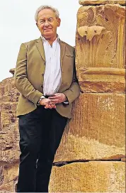  ??  ?? A landmark return: presenter Simon Schama in Petra, Jordan