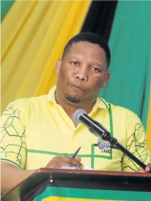  ?? Picture: FILE ?? NEW SHERIFF IN TOWN: ANC Dr WB Rubusana regional chair Pumlani Mkolo, who addressed party members in East London on Sunday, wants to revive the historic townships of Duncan Village and Mdantsane.
