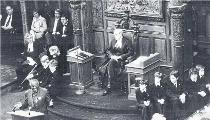  ?? TONY BOCK TORONTO STAR FILE PHOTO ?? Desmond Tutu’s speech in 1986 was the first time in 34 years a foreign dignitary had addressed the Ontario Legislatur­e.