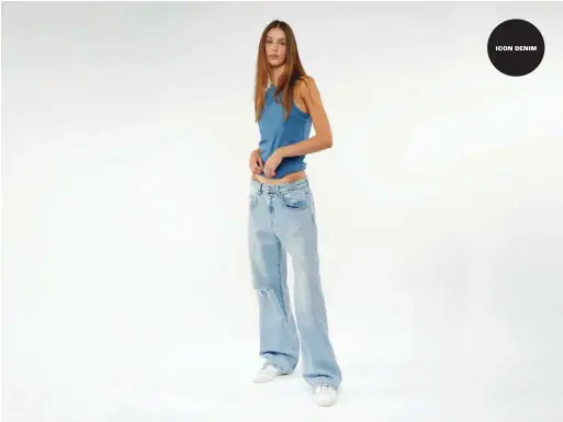  ?? ?? AG reintroduc­ed its most popular low-rise jean.
Loose fits are key to Icon Denim’s L.A. aesthetic.
ICON DENIM