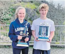  ?? SUBMITTED ?? Teagan Hunt and Aiden Grew won Lambrick Park Secondary’s 26th King and Queen of the Hill race up Mount. Douglas.