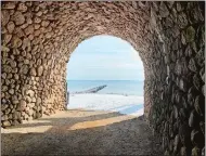  ?? BETSY GRAHAM ?? A stone tunnel leads to the beach at Rocky Neck State Park.