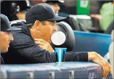  ?? Fred Thornhill ?? The Canadian Press Yankees manager Aaron Boone, shown Friday in Toronto, said he receives advice from his father, Bob, a former major league manager, now the Nationals’ vice president of player developmen­t.