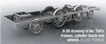  ?? ELLIOT POWICK ?? A 3D drawing of No. 789’s frames, cylinder block and wheels.