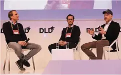  ??  ?? Bei der DLD in München diskutiert­en (v.l.): Marc Samwer (Global Founders Capital), Robert Gentz (Zalando) und Christophe­r Muhr (Auto1).