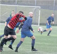  ??  ?? ●●Action from Whalley Range’s game against Mellor (in blue)