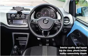  ??  ?? Interior quality and layout top the class; phone holder makes connectivi­ty simple