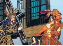  ?? VANESA LOBO ?? Marquillo junto a Jesús Nazareno en su paso de misterio.