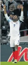  ?? Picture: REUTERS ?? GOAL: England marksman Daniel Sturridge celebrates scoring a goal against Scotland