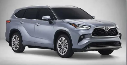  ??  ?? The 2020 Highlander builds on its successful past with a dramatic new design, power and sophistica­ted detailing.