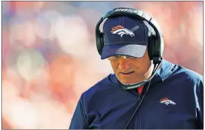  ?? [JACK DEMPSEY/THE ASSOCIATED PRESS] ?? Broncos head coach Vic Fangi is hoping his team can avoid the first 0-5 start in franchise history.