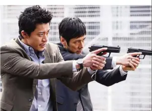  ??  ?? Oguri (left) and Nishijima play contrastin­g characters in the series.