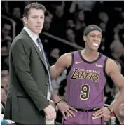  ?? Luis Sinco Los Angeles Times ?? LUKE WALTON hopes to have injured Rajon Rondo rejoin the team on the Lakers’ three-game trip.
