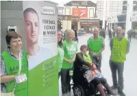  ??  ?? ●●Manchester and Salford Samaritans volunteers spread the message of the Shush! campaign