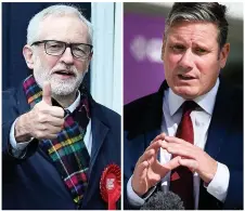  ??  ?? Dave Proudlove says voters knew what Jeremy Corbyn, far left, stood for but aren’t so sure about Sir Keir Starmer.