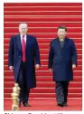  ?? XINHUA / SIPA USA ?? Chinese President Xi Jinping holds a grand ceremony to welcome President Donald Trump at the square outside the east gate of the Great Hall of the People in Beijing on Thursday.