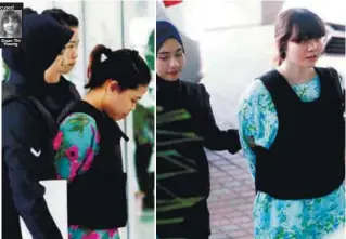  ??  ?? Siti (left) and Doan being taken to court yesterday.