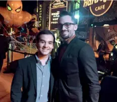  ??  ?? Mateo Coka, left, 23, attends the premiere of “Spider-Man: Far From Home” thanks to Brad Lambert in L.A. in 2019.
