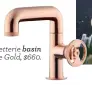  ??  ?? ‘Bold’ by IB Rubinetter­ie basin mixer in Rose Gold, $660.