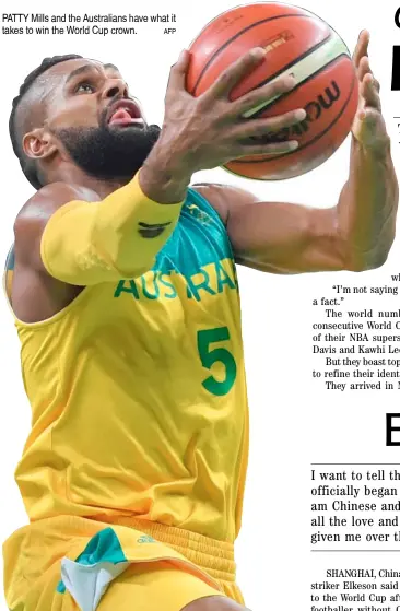  ??  ?? PATTY Mills and the Australian­s have what it takes to win the World Cup crown.