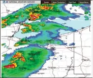  ?? National Weather Service/screenshot ?? A look at National Weather Service radar on Tuesday night.