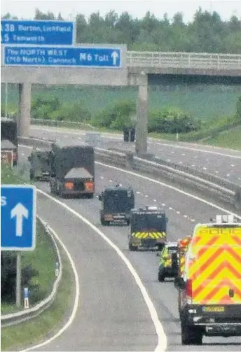  ??  ?? Journey The nuclear convoy at the weekend