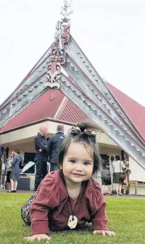  ?? PHOTO: LUISA GIRAO ?? Everleigh Svensson (1), of Tokanui, was among those gathered at Te Rau Aroha Marae in Awarua (Bluff) to mark Waitangi Day on Saturday.