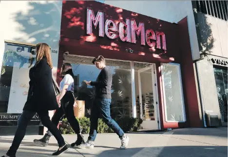 ?? RICHARD VOGEL/AP FILES ?? MedMen, which has 12 stores across New York, Nevada and California, says it turned to Canadian public markets as a way to raise cash quickly in order to “to grow and build faster.” It is expected to be the most valuable public U.S. marijuana company to...