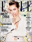  ??  ?? PIONERA. Miley Cyrus fue la primera en asumirse, en la revista Elle, como pansexual.