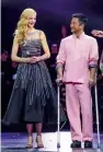  ?? — AP ?? Actress Nicole Kidman and Chinese actor-director Wu Jing at the gala of Tmall 11.11 Global Shopping Festival 2017, the world’s biggest shoppingen­tertainmen­t event, in Shanghai on Friday.