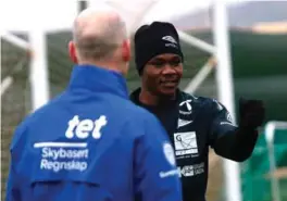  ?? FOTO: PÅL WOLLEBÆK JØRGENSEN ?? Abubacar Ibrahim brukte én enste trening til å overbevise Starts trener Steinar Pedersen om at han var verdt å satse på. Det resulterte i en treårskont­rakt.