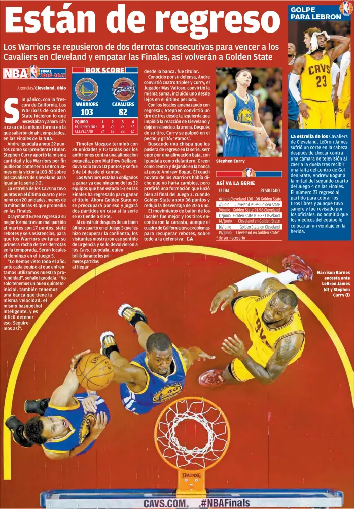  ??  ?? Stephen Curry Harrison Barnes
encesta ante LeBron James (d) y Stephen
Curry (i)