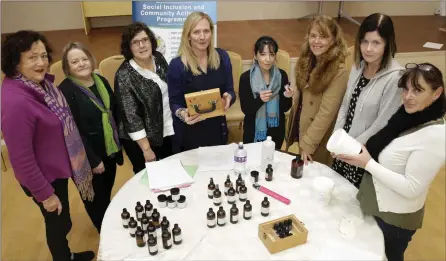  ??  ?? Eilleen Brassingto­n, Joanna Baird, Annette Morley, holistic therapist Antoinette Kavanagh, Trish Curran, Barbara Reid, Anna Quigley, Dolores Goucher, community rep with the East Coast Regional Drugs Taskforce, at the event last Thursday in Rathnew.