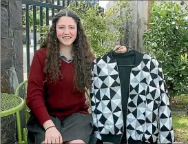  ?? PHOTO: ZIZI SPARKS/FAIRFAX NZ ?? Mirene Castlefort individual­ly cut and sewed every patch in this jacket.