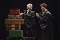  ??  ?? Scorpius and Albus arrive at Hogwarts in the Broadway production of “Harry Potter and the Cursed Child.”