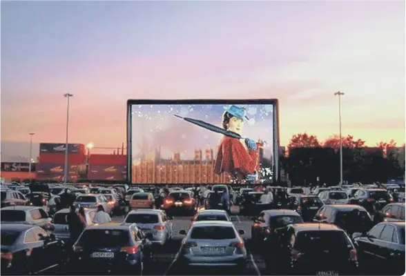  ??  ?? Drive-in cinema event showing Mary Poppins (photo: CH Cinema)