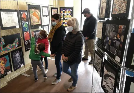  ?? SuBmitted photo — Kcp ?? Kutztown community partnershi­p’s art extravagan­za, a student art exhibition, runs through may 1. an elementary reception was held april 17 for student artists and their families.