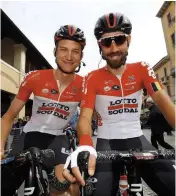  ??  ?? EF" Drapac riders will incorporat­e mixed terrain events into their 2019 calendarsW­ellens and De Gendt documented their ride 1,000km home to Belgium from Lombardy