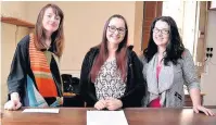  ??  ?? Top team Sarah Diver Lang, Kimberley Gallacher and Gemma Kerr welcoming visitors to the Castle