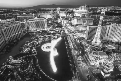  ??  ?? The nightime view from the penthouse suites at The Cosmopolit­an of Las Vegas. —WP-bloomberg photos